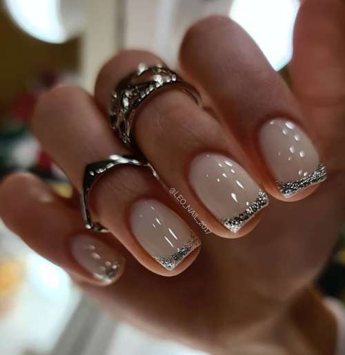 Beige manicure new year