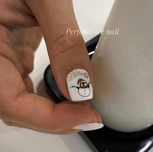 Snowman on nails