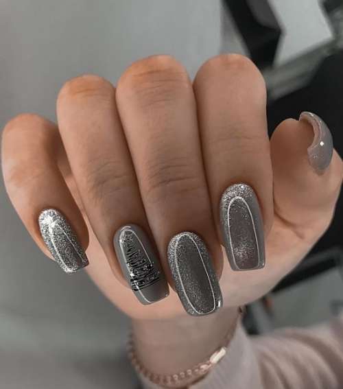 New Year's manicure 2022: elegant design, colors, ideas in the photo