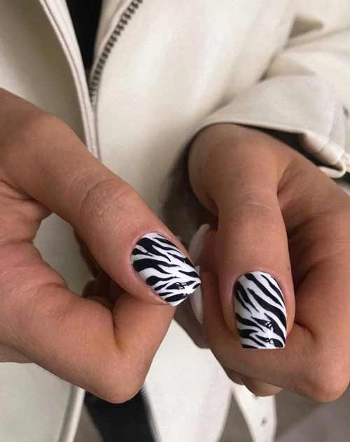 Zebra manicure