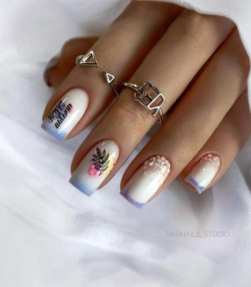 White manicure for short nails: new design 2022, photo