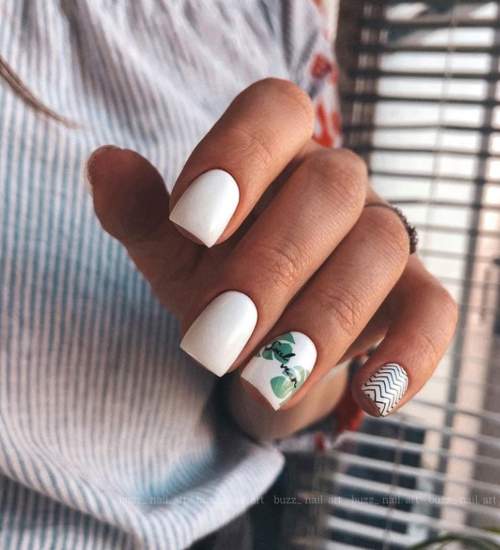 White manicure for short nails: new design 2022, photo