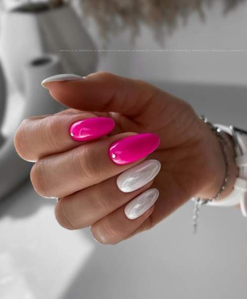 Red and white manicure