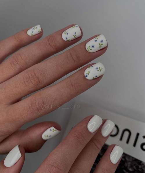 White manicure for very short nails