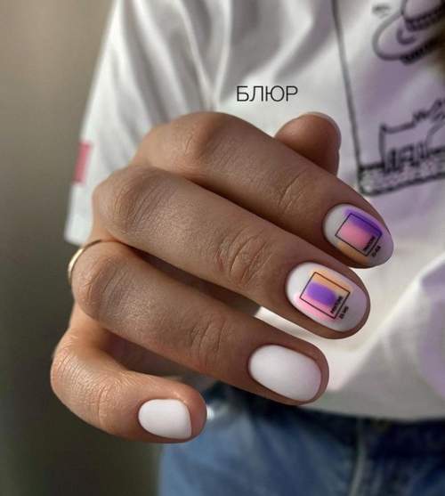 White manicure for short nails: new design 2022, photo