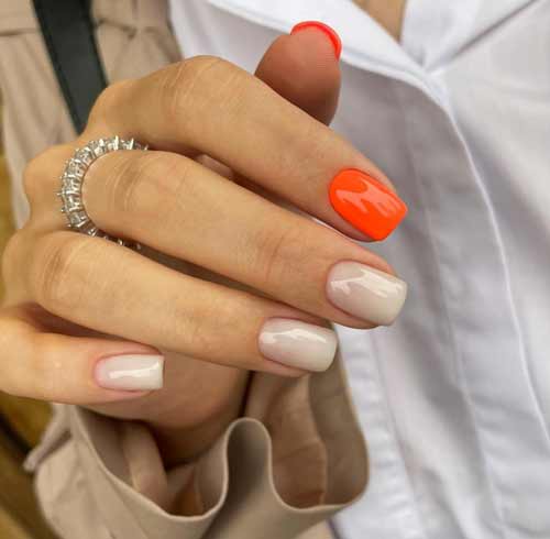 Orange manicure