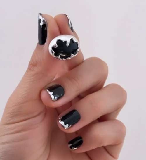 Short nails winter design