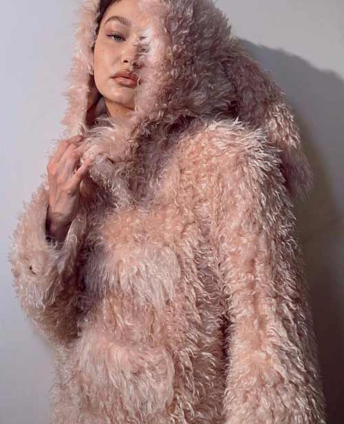 Long pile fur coat