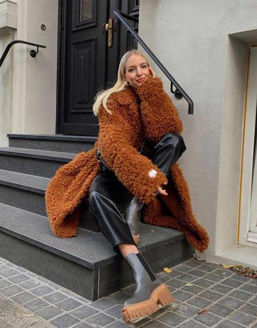 Long fur coat